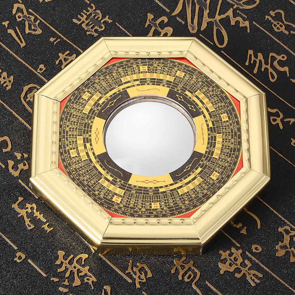 13cm chino afortunado de Feng Shui Feng Shui Bagua Dent convexo Espejo taoísta Talisman Energy decoración del hogar del ornamento