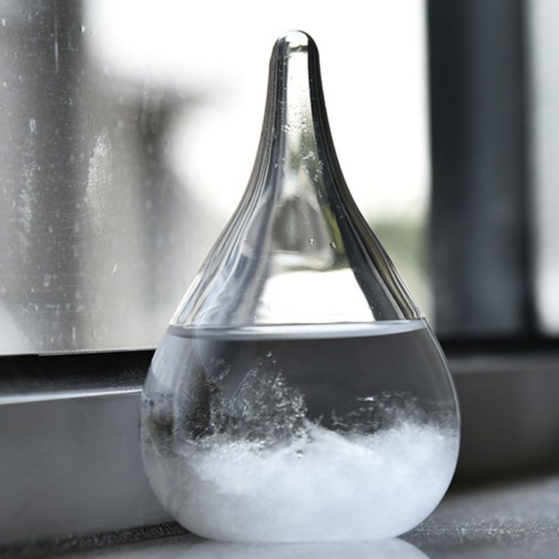 Barómetro de 30 ml Gota transparente Cristal de tormenta Gota de agua Pronóstico de tormenta Pronóstico del tiempo Monitor de botella Barómetro Decoración para el hogar