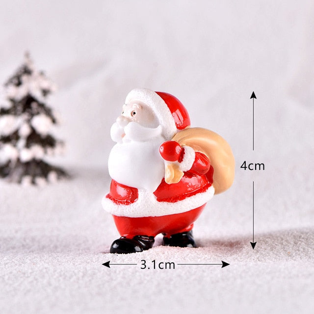 Casa de muñecas Miniatura Árbol de Navidad Muñeco de nieve Caja de regalo Decoración Adorno Trineo Micro Paisaje Escena de nieve Decoración navideña para el hogar