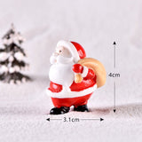 Casa de muñecas Miniatura Árbol de Navidad Muñeco de nieve Caja de regalo Decoración Adorno Trineo Micro Paisaje Escena de nieve Decoración navideña para el hogar