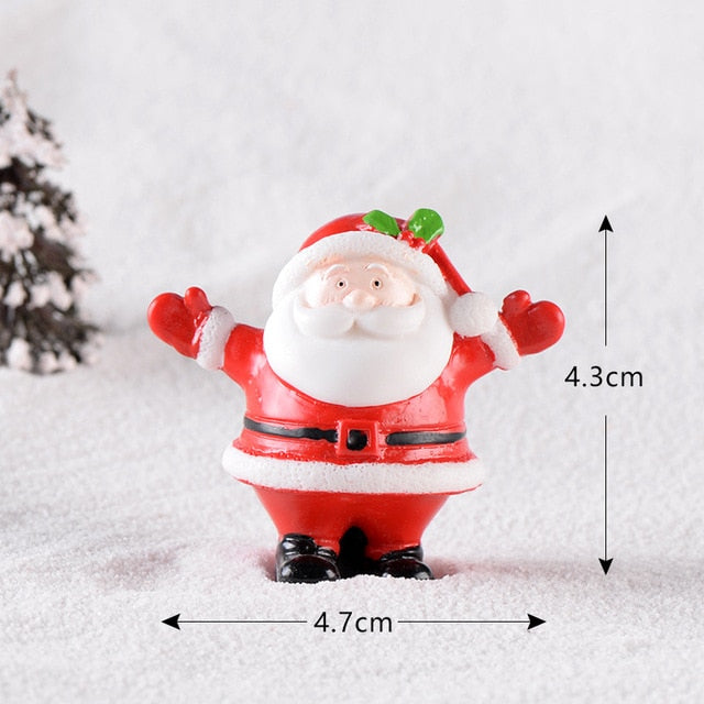 Casa de muñecas Miniatura Árbol de Navidad Muñeco de nieve Caja de regalo Decoración Adorno Trineo Micro Paisaje Escena de nieve Decoración navideña para el hogar