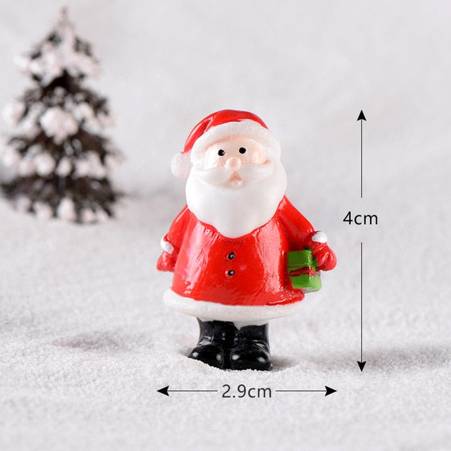 Casa de muñecas Miniatura Árbol de Navidad Muñeco de nieve Caja de regalo Decoración Adorno Trineo Micro Paisaje Escena de nieve Decoración navideña para el hogar