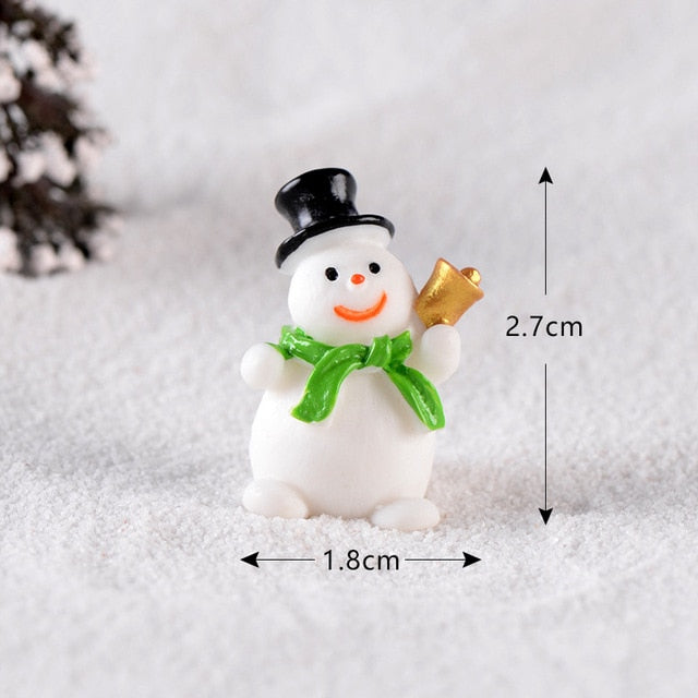 Casa de muñecas Miniatura Árbol de Navidad Muñeco de nieve Caja de regalo Decoración Adorno Trineo Micro Paisaje Escena de nieve Decoración navideña para el hogar
