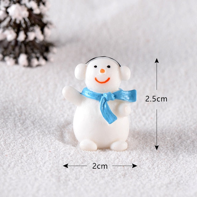 Casa de muñecas Miniatura Árbol de Navidad Muñeco de nieve Caja de regalo Decoración Adorno Trineo Micro Paisaje Escena de nieve Decoración navideña para el hogar