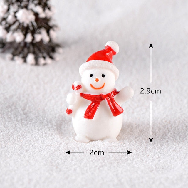 Casa de muñecas Miniatura Árbol de Navidad Muñeco de nieve Caja de regalo Decoración Adorno Trineo Micro Paisaje Escena de nieve Decoración navideña para el hogar