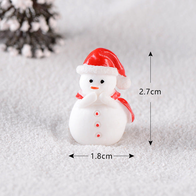 Casa de muñecas Miniatura Árbol de Navidad Muñeco de nieve Caja de regalo Decoración Adorno Trineo Micro Paisaje Escena de nieve Decoración navideña para el hogar