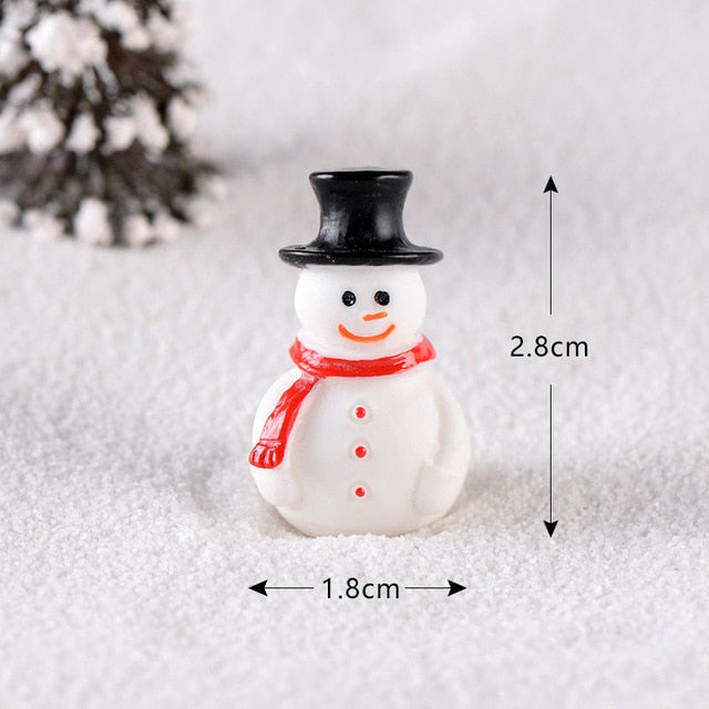 Casa de muñecas Miniatura Árbol de Navidad Muñeco de nieve Caja de regalo Decoración Adorno Trineo Micro Paisaje Escena de nieve Decoración navideña para el hogar