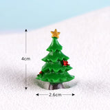 Casa de muñecas Miniatura Árbol de Navidad Muñeco de nieve Caja de regalo Decoración Adorno Trineo Micro Paisaje Escena de nieve Decoración navideña para el hogar
