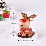 Casa de muñecas Miniatura Árbol de Navidad Muñeco de nieve Caja de regalo Decoración Adorno Trineo Micro Paisaje Escena de nieve Decoración navideña para el hogar