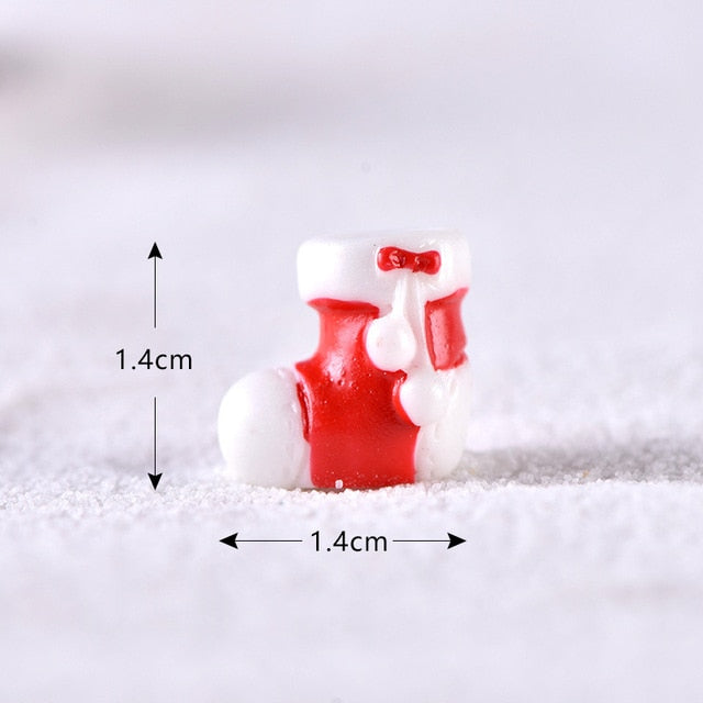 Casa de muñecas Miniatura Árbol de Navidad Muñeco de nieve Caja de regalo Decoración Adorno Trineo Micro Paisaje Escena de nieve Decoración navideña para el hogar