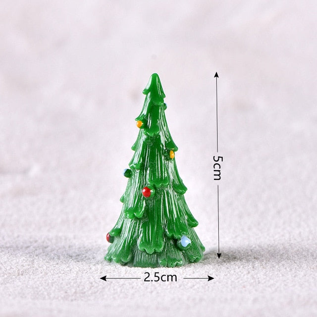 Casa de muñecas Miniatura Árbol de Navidad Muñeco de nieve Caja de regalo Decoración Adorno Trineo Micro Paisaje Escena de nieve Decoración navideña para el hogar