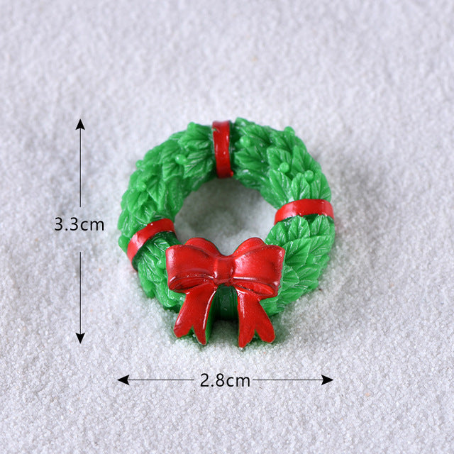 Casa de muñecas Miniatura Árbol de Navidad Muñeco de nieve Caja de regalo Decoración Adorno Trineo Micro Paisaje Escena de nieve Decoración navideña para el hogar