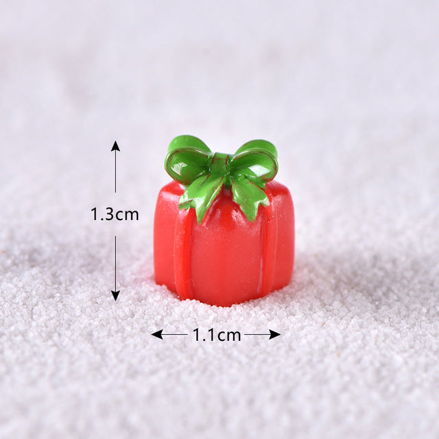 Casa de muñecas Miniatura Árbol de Navidad Muñeco de nieve Caja de regalo Decoración Adorno Trineo Micro Paisaje Escena de nieve Decoración navideña para el hogar