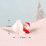 Casa de muñecas Miniatura Árbol de Navidad Muñeco de nieve Caja de regalo Decoración Adorno Trineo Micro Paisaje Escena de nieve Decoración navideña para el hogar
