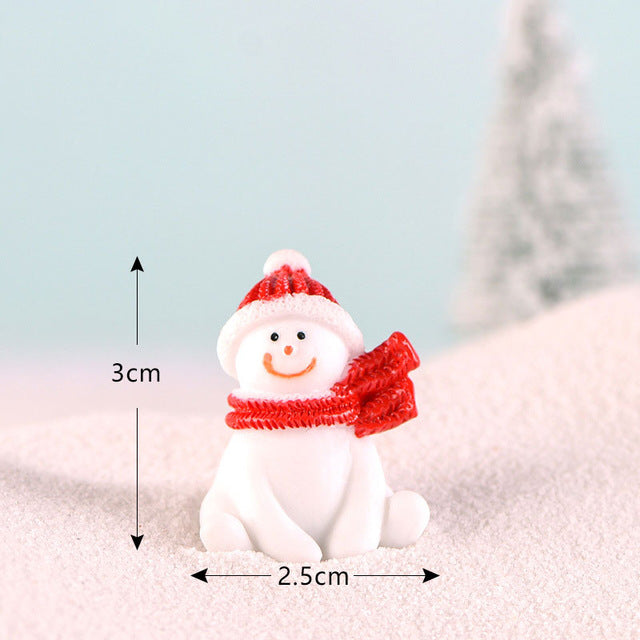 Casa de muñecas Miniatura Árbol de Navidad Muñeco de nieve Caja de regalo Decoración Adorno Trineo Micro Paisaje Escena de nieve Decoración navideña para el hogar