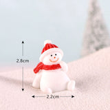 Casa de muñecas Miniatura Árbol de Navidad Muñeco de nieve Caja de regalo Decoración Adorno Trineo Micro Paisaje Escena de nieve Decoración navideña para el hogar