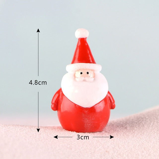 Casa de muñecas Miniatura Árbol de Navidad Muñeco de nieve Caja de regalo Decoración Adorno Trineo Micro Paisaje Escena de nieve Decoración navideña para el hogar