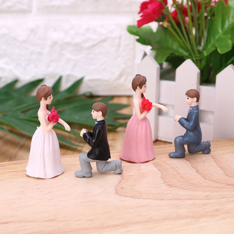 Proponer Pareja Boda Hogar Micro Jardín Decoración Adornos Mini Bonsai Paisaje DIY Artesanía