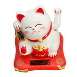 Moda nueva negro / blanco con energía solar Maneki Neko bienvenida Fortune Cat Lucky para el hogar coche hotel restaurante decoración artesanía