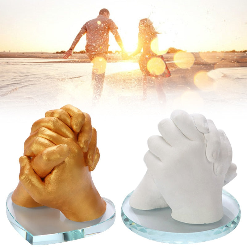 3D DIY hecho a mano mano del bebé del pie del kit de clonación de fundición en polvo Mini huellas de las manos Huellas Modelo Polvo regalos de molde decoración del hogar Herramientas