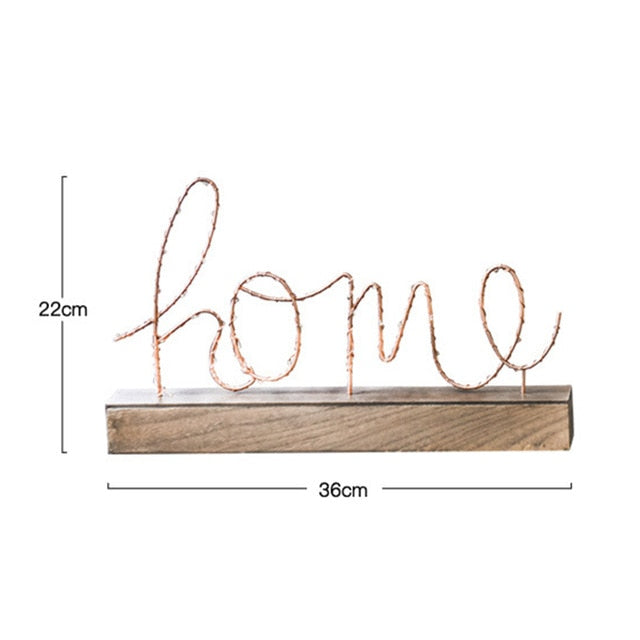 Estatuillas decorativas para el hogar Adornos Lámpara LED Luz Letras de AMOR Sala de estar Diseño de dormitorio Decoración Regalo de cumpleaños de San Valentín