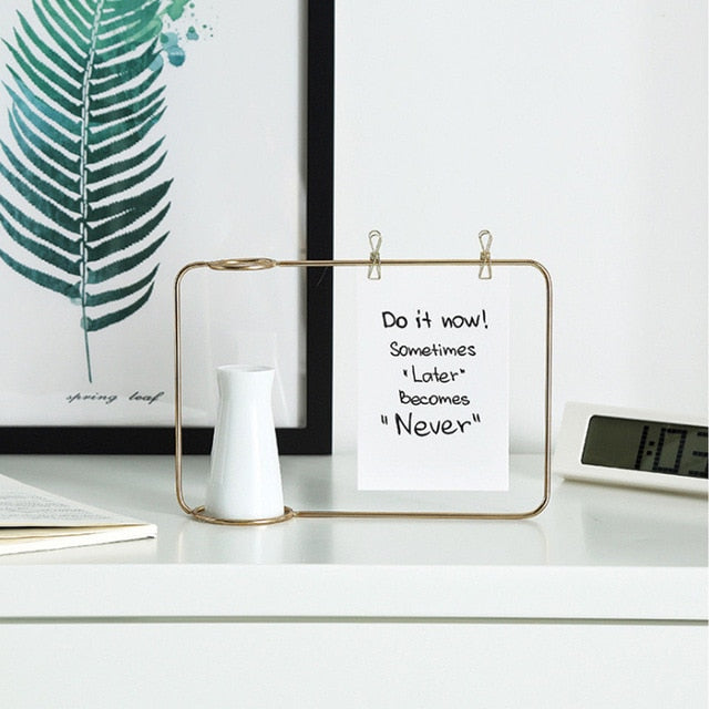 Hierro creativo Línea Tiesto Planta florero soporte postal Clip Holder Decoración NUEVO