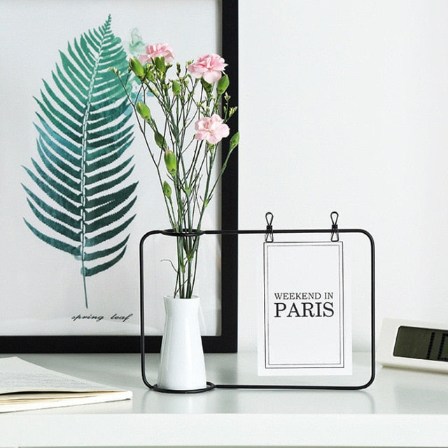 Hierro creativo Línea Tiesto Planta florero soporte postal Clip Holder Decoración NUEVO